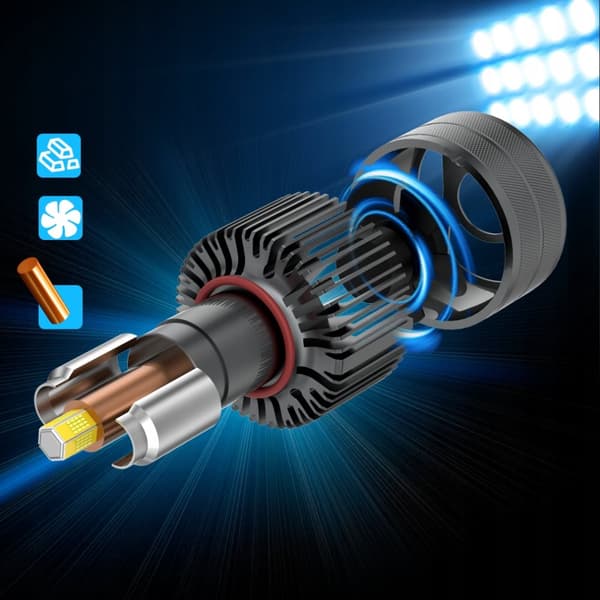 LED-PÆRER H7 XSTORM 150W 360° 24000LM EFFEKT TIL LANGT EFTERMONTERINGSLINSE