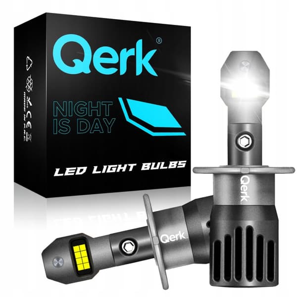 LED H3 PÆRER QERK 1 TIL 1 MERE LYS KAN EFTERMONTERES PERFEKT PASFORM