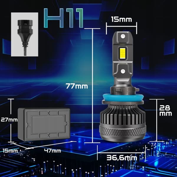 KRAFTFULLA LED-LAMPOR FÖR BILAR H11 XSTORM R45 130W 30000LM CANBUS-EFTERMONTERING