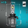 Miniatyrbillede 2 af 10: QERK E4 H13 EFTERMONTERING LED-PÆRER 120W 6000K CANBUS-AFSKÆRING