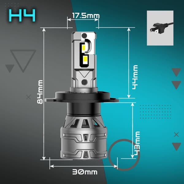LED-LAMPOR H4 QERK E4 EFTERMONTERING 120W 6000K CANBUS-AVBRYTNING
