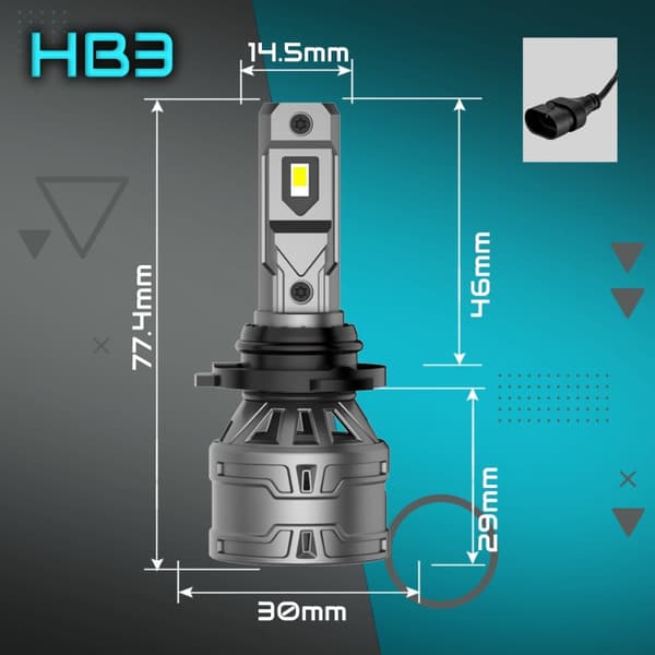 LED-LAMPOR HB3 QERK E4 EFTERMONTERING 120W 6000K STARK CANBUS-AVSÄNDNING 9005