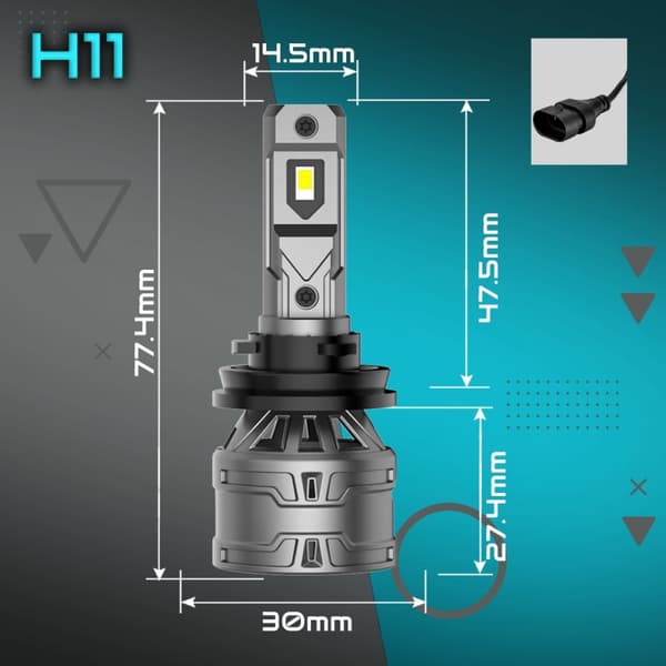 LED-LAMPOR H11 QERK E4 EFTERMONTERING 120W 6000K CANBUS-AVBRYTNING