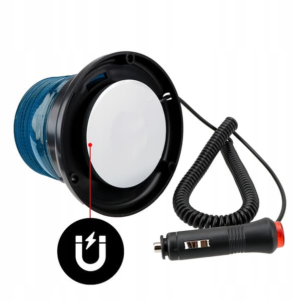 LED HANELAMPE BLÅ BLINK ADVARSELSKONTAKT MAGNET 12V - 80V