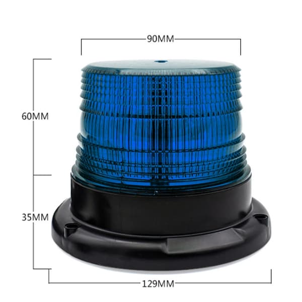 LED HANELAMPE BLÅ BLINK ADVARSELSKONTAKT MAGNET 12V - 80V