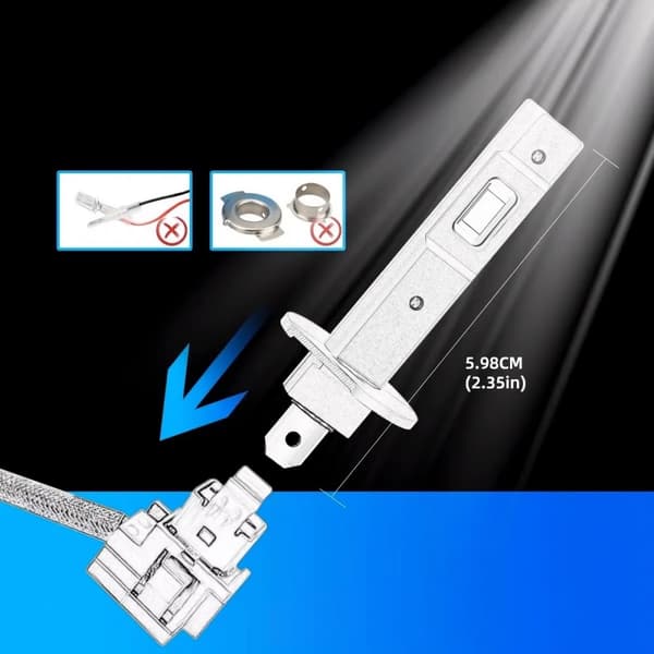 H1 LED-LAMPOR 1 TILL 1 PERFEKT PASSFORM KALLVITA XENONVITA 6000k
