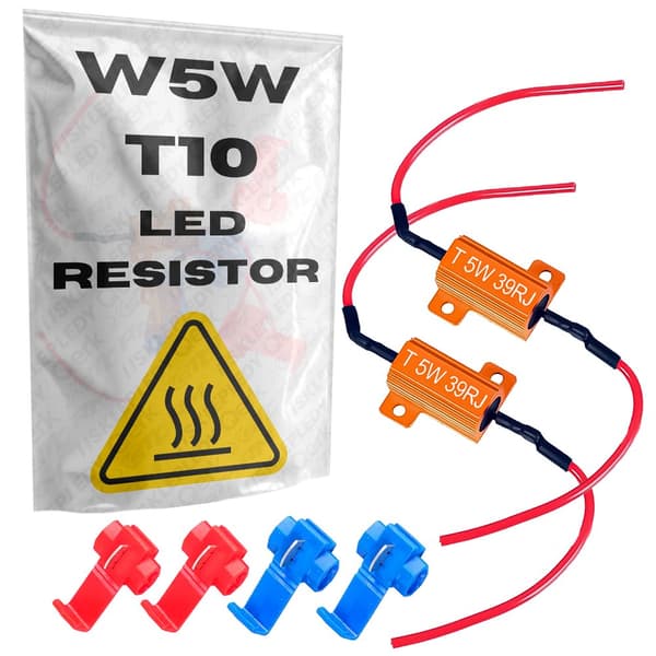 2x LED-motstånd 5W 39Ohm CANBUS-dekoderfiltermotstånd fel på bränd lampa