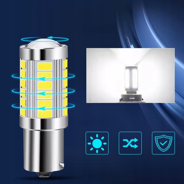 P21W LED XSTORM PÆRE 12V 24V BAKLYS KOLDHVID 6000k TIR