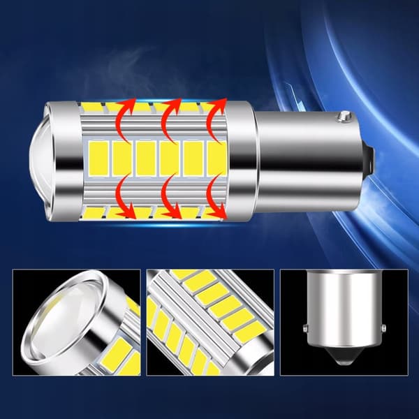 P21W LED XSTORM PÆRE 12V 24V BAKLYS KOLDHVID 6000k TIR