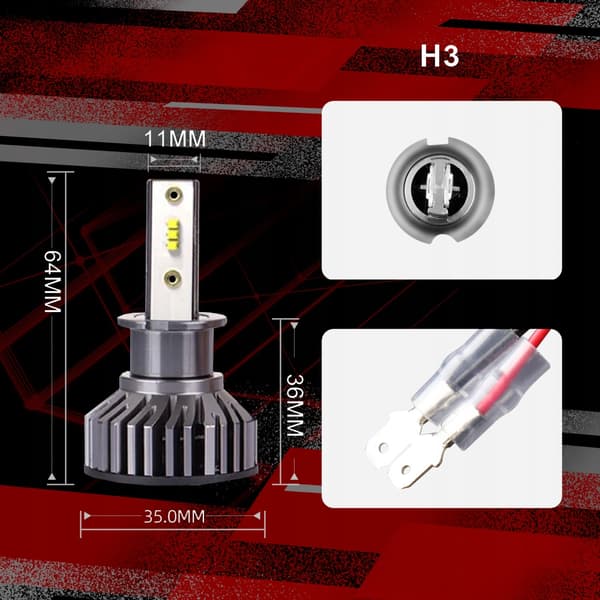 MINI LED-PÆRER H3 XSTORM CPS1860 20000LM KAN AFSKÆRE PERFEKT