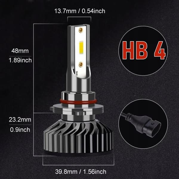 MINI LED-PÆRER HB4 9006 XSTORM 20000LM CPS1860 PERFEKT AFSKÆRING