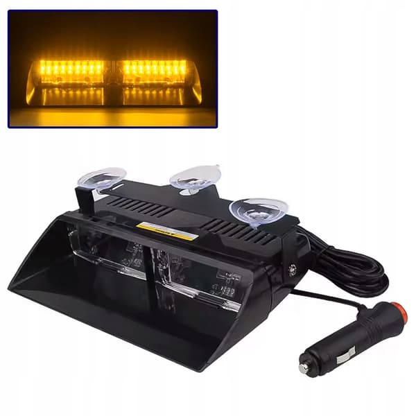 LED ORANGE BLINKENDE ADVARSELSLAMPE BAG VINDUESKONTAKTET 18 PROGRAMMER