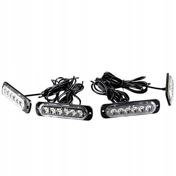 4X LED ORANGE HVID BLINKENDE ADVARSELSLAMPE 18 MARKØRINGSPROGRAMMER