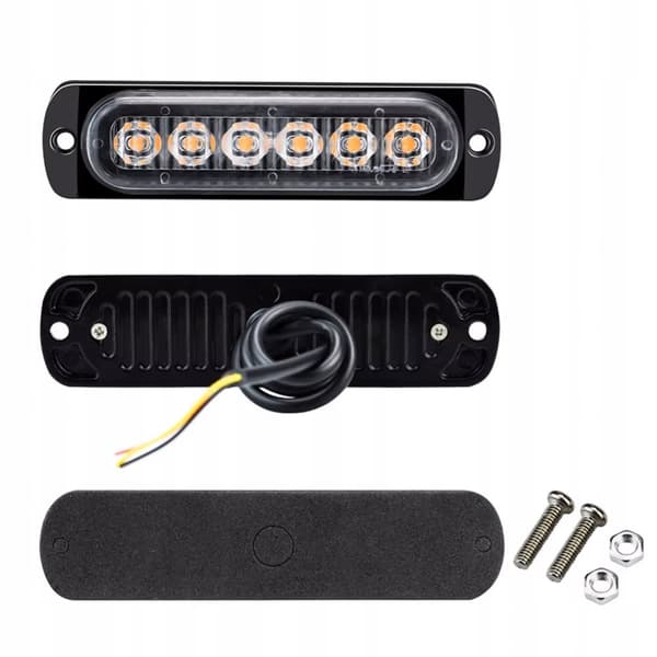 4X LED ORANGE HVID BLINKENDE ADVARSELSLAMPE 18 MARKØRINGSPROGRAMMER