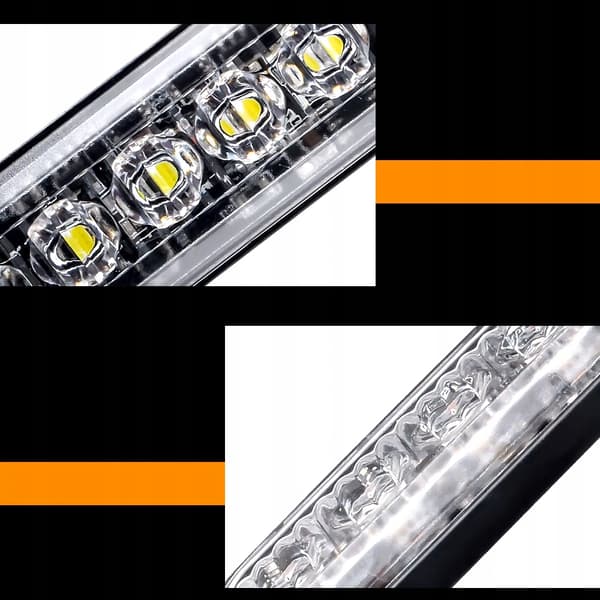 4X LED ORANGE HVID BLINKENDE ADVARSELSLAMPE 18 MARKØRINGSPROGRAMMER