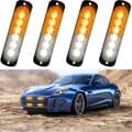 Miniatyrbillede 2 af 9: 4X LED ORANGE HVID BLINKENDE ADVARSELSLAMPE 18 MARKØRINGSPROGRAMMER