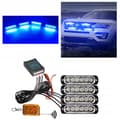 Miniatyrbillede 9 af 11: 4x LED BLÅ BLINK ADVARSELSLAMPE FJERNBETJENING STROBE PROGRAMMER