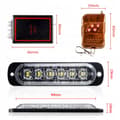 Pikkukuva 4 / 11: 4x LED PUNAINEN SININEN VILKKUVAA VAROITUSVALO KAUKOSÄÄDIN 6 SMD-OHJELMAA