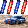 Pikkukuva 2 / 11: 4x LED PUNAINEN SININEN VILKKUVAA VAROITUSVALO KAUKOSÄÄDIN 6 SMD-OHJELMAA