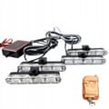 Miniatyrbillede 8 af 11: 4x LED BLÅ BLINK ADVARSELSLAMPE FJERNBETJENING STROBE I KOFANGEREN