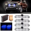 Miniatyrbillede 9 af 11: 4x LED BLÅ BLINK ADVARSELSLAMPE FJERNBETJENING STROBE I KOFANGEREN