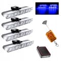 Miniatyrbillede 1 af 11: 4x LED BLÅ BLINK ADVARSELSLAMPE FJERNBETJENING STROBE I KOFANGEREN