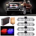 Miniatyrbillede 9 af 11: 4x LED-LAMPE BLÅ RØD BLINK ADVARSEL FJERNBETJENING 4xSMD I KOFANGER