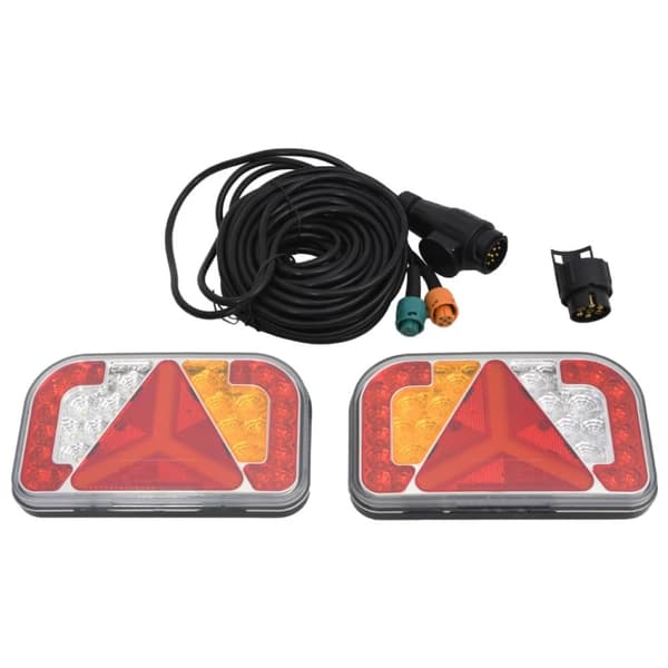 Släpvagnsbelysning 2 st röd 24x5x14,5 cm 12V glödlampa