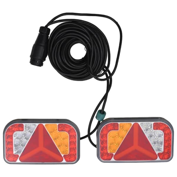 Släpvagnsbelysning 2 st röd 24x5x14,5 cm 12V glödlampa