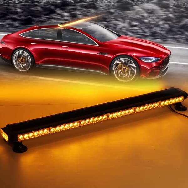 38 tuuman (96.5 cm) LED-varoitusvalo – kaksipuolinen keltainen suuntavilkku, 27 tilaa, IP65, 12V (auto, kuorma-auto, lumiaura, hinausauto)