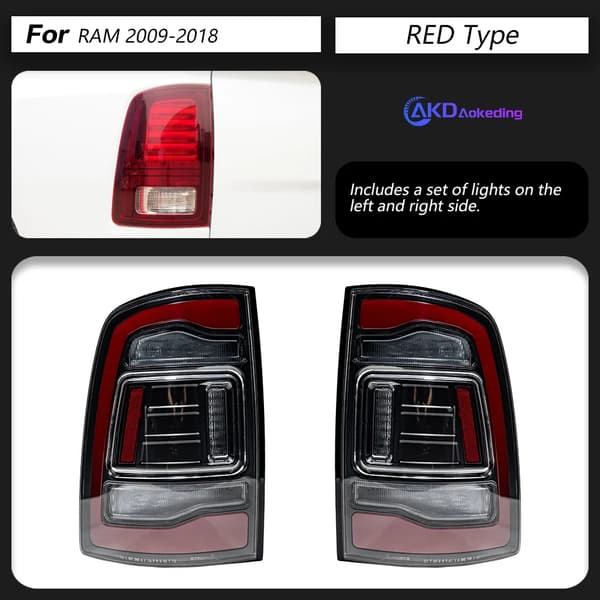 Bakljusmontering för Ram 1500, 12V spänning, ABS-material,Red One Set