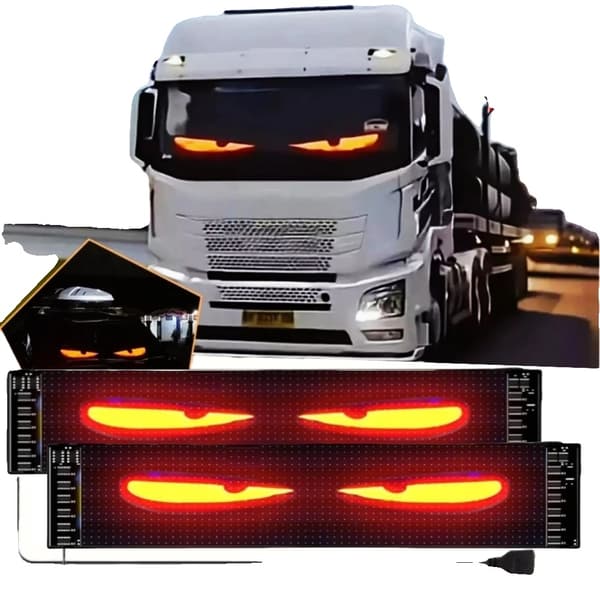 LED-ljusögon för bil, animerad blinkande funktion, trådlös klister, 5V drift