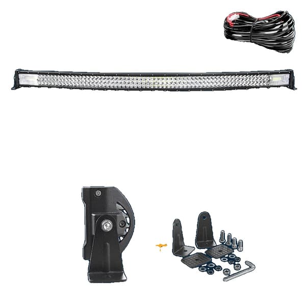 Böjd LED-ljusramp, 60° flod + 30° spotkombinationsstråle, finns i flera längder,52in Fäste2 Tråd