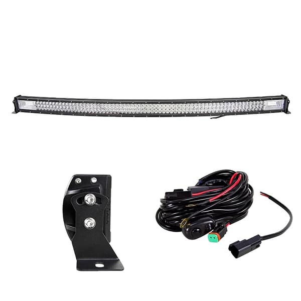 Böjd LED-ljusramp, 6000K färgtemperatur, IP67 vattentålig klassning,52 tum 675W med kabel