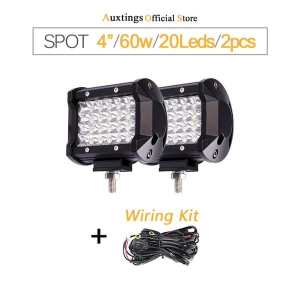 LED -lysbjælke, lys belysning, holdbart design,2Pcs 4IN med ledning