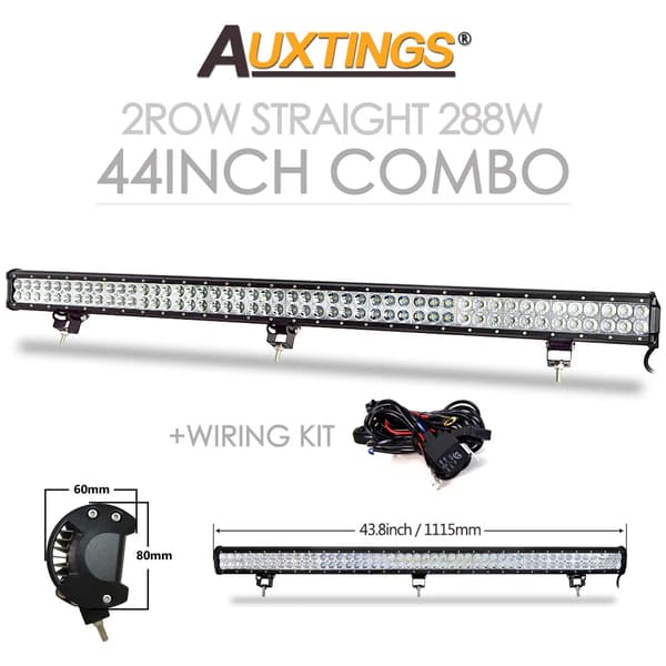 LED Ljuslist, 25 tum 162W, Vattentät IP67,44in 288W ledning