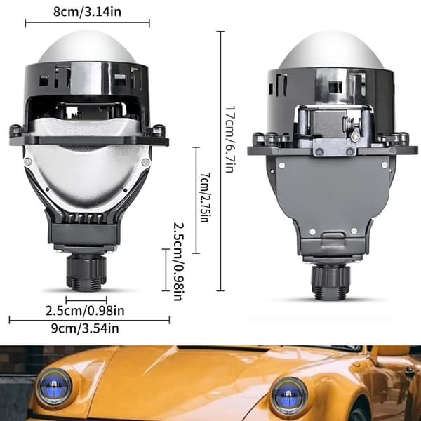 LED Projektor Forlygtepærer, 6500K Farvetemperatur, Universel Pasform,2x LED projektor