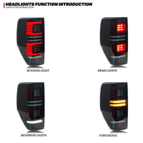 LED Bakljus, Plug-and-Play Design, Sekventiell Blinkersignal, Hållbar Plast