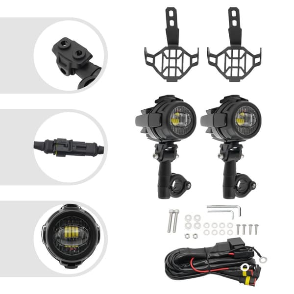 Motorcykel Dimljus, 40W Effekt, 6000K Färgtemperatur, Hållbar Aluminiumkonstruktion
