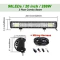 Pikkukuva 2 / 2: LED Work Light Bar, Combo Beam Design, kestävä rakenne,7D 20in johdolla