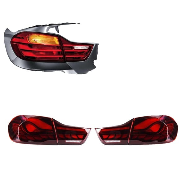 Baglygter til BMW F32 F36, LED-belysning, holdbar ABS-konstruktion,Et par, Rød