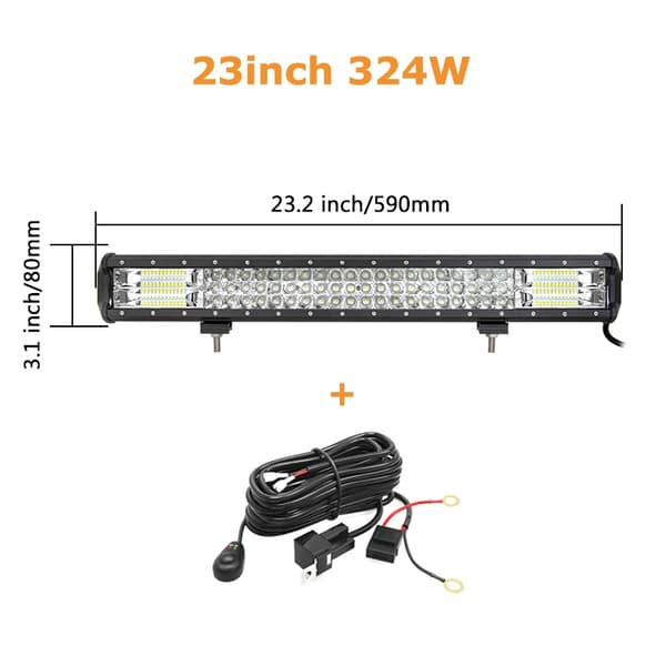 LED-ljusramp, 288W och 324W alternativ, vattentät IP67,324w med kabelkit