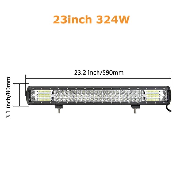 LED-ljusramp, 288W och 324W alternativ, vattentät IP67,23 tum 324w