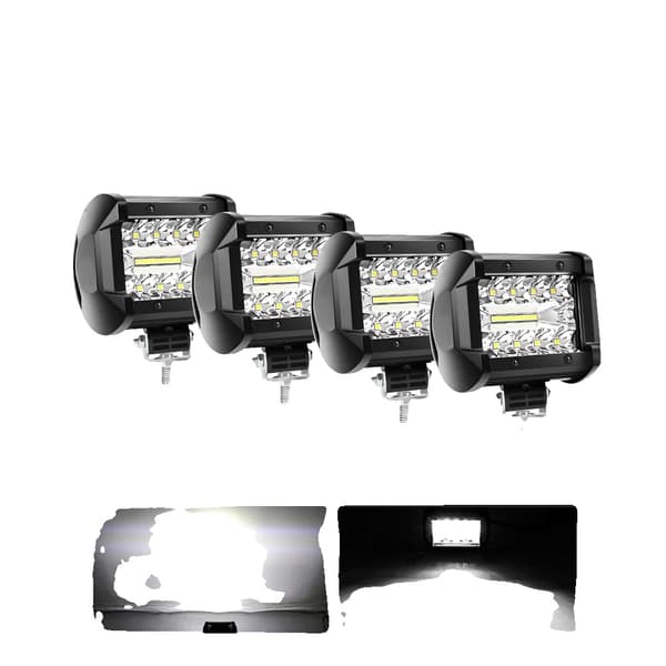 LED Arbetslampa, 6000K Färgtemperatur, 120W Effekt, IP68 Ingresskydd,4PC  4tum