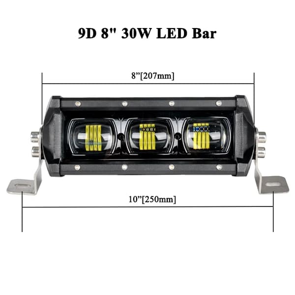 LED-ljusramp, 30W ljusstyrka, 3400 lumen,9d 8inch 30w