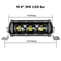 Miniatyrbild 2 av 2: LED-ljusramp, 30W ljusstyrka, 3400 lumen,9d 8inch 30w