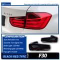 Miniatyrbild 2 av 2: BMW F30 F35 LED Bakljusmontering, Dynamiska Blinkers, Startanimation,Röd-Svart