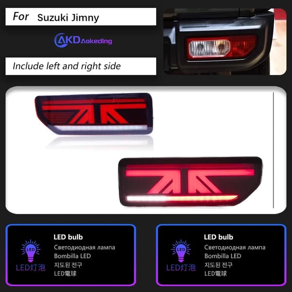 Suzuki Jimny LED-takavalot, kestävä muotoilu, parannettu näkyvyys,punainen