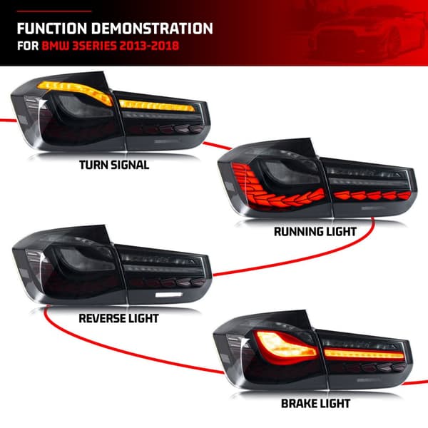 LED Bakljus för BMW 3-Serie, Sekventiell Blinkersignal, Lätt Installation, Vattentålig Design