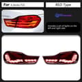 Miniatyrbillede 2 af 2: Baglygtesamling til BMW F32 F36 M4, 3400 lumen, dynamisk blinklys,Et rødt sæt